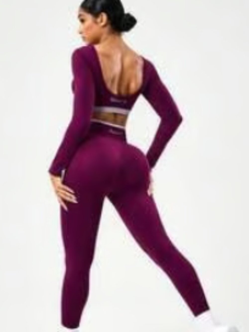 Seamless Leggings and Long Sleeve Crop Top Matching Set